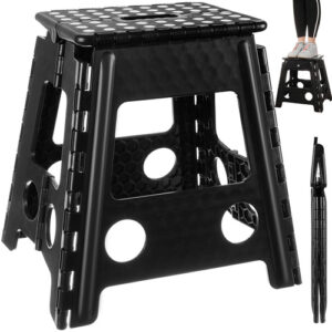 Hopfällbar Pall 39 cm – Fällpall med Halkskydd & Bärhandtag