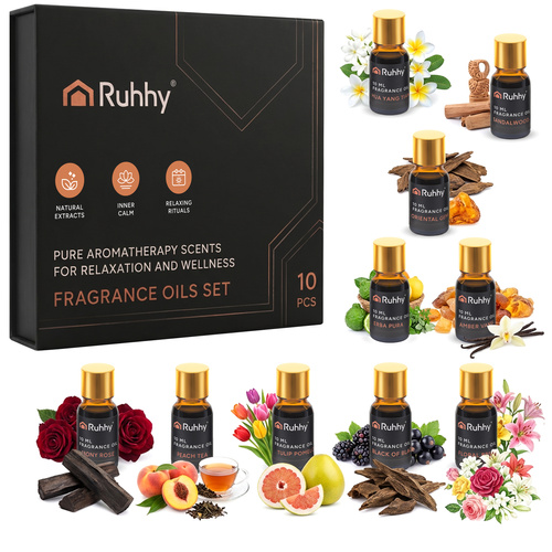 Doftoljor 10-pack 10 ml – Aromoljor för Diffuser, Aromalampa & Doftsten