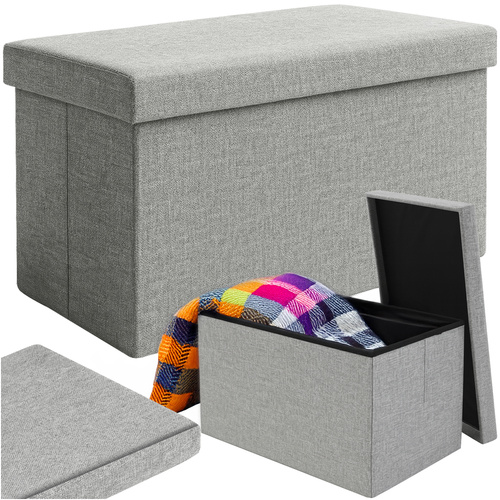 Sittpuff med Förvaring 54 L – Hopfällbar Sittpuff 60 x 30 x 30 cm