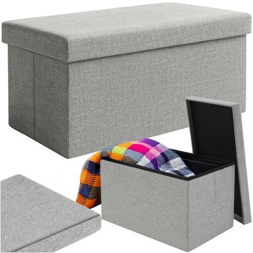 Sittpuff med Förvaring 110 L – Hopfällbar Sittpuff XXL 76 x 38 x 38 cm