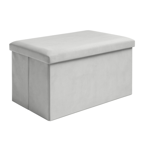 Sittpuff i Sammet med Förvaring 54 L – Hopfällbar Sittpuff 60 x 30 x 30 cm