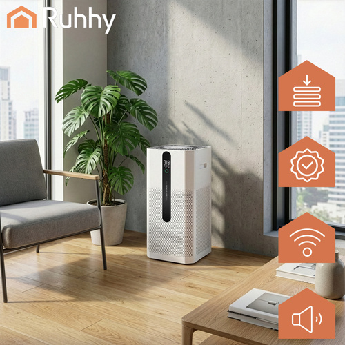Luftrenare för Hem & Kontor – HEPA H12, Jonisering, WiFi & CADR 370 m³/h