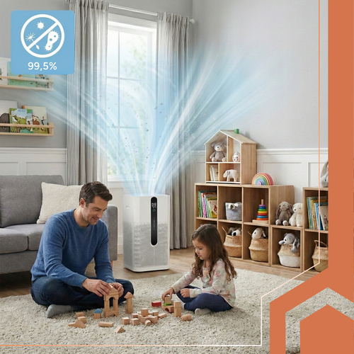 Luftrenare för Hem & Kontor – HEPA H12, Jonisering, WiFi & CADR 370 m³/h