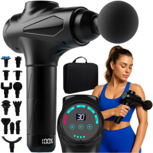 Massagepistol 45 W – Muskelmassage med 30 Intensitetsnivåer & 12 Massagehuvuden
