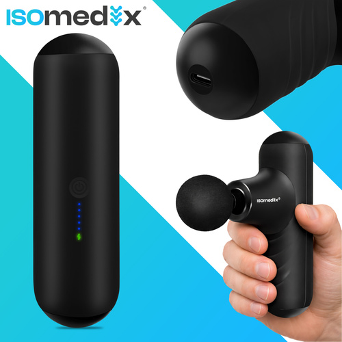 Mini Massagepistol – Handhållen Muskelmassage med 5 Lägen & 4 Massagehuvuden