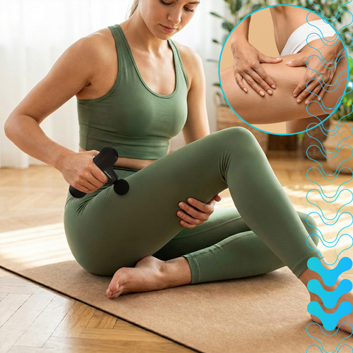 Mini Massagepistol – Handhållen Muskelmassage med 5 Lägen & 4 Massagehuvuden