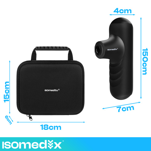 Mini Massagepistol – Handhållen Muskelmassage med 5 Lägen & 4 Massagehuvuden