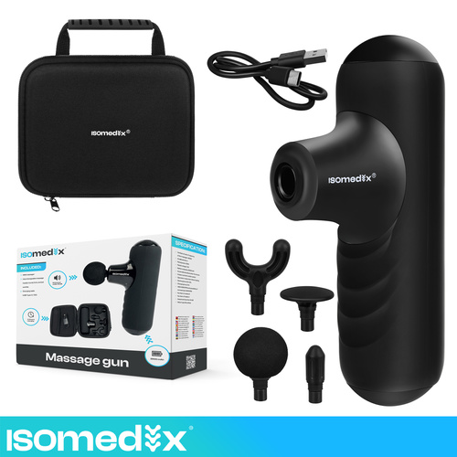 Mini Massagepistol – Handhållen Muskelmassage med 5 Lägen & 4 Massagehuvuden
