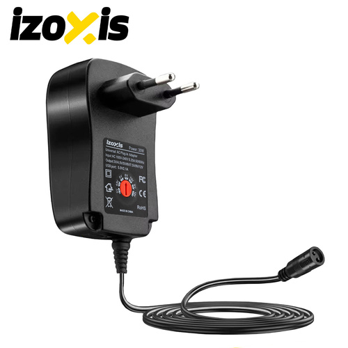 Universell Nätadapter 30 W – Justerbar DC-Adapter med USB & 6 Kontakter