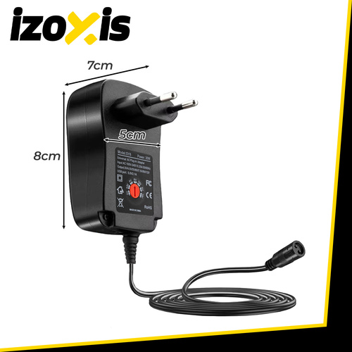 Universell Nätadapter 30 W – Justerbar DC-Adapter med USB & 6 Kontakter