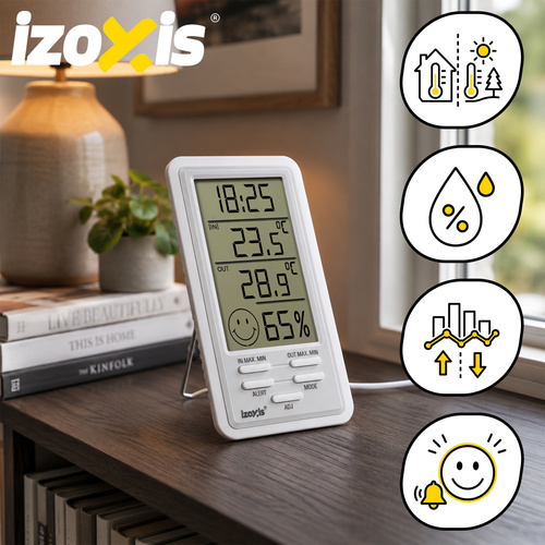 Trådlös Väderstation – Digital Termometer & Hygrometer med LCD-Display, Klocka & Alarm