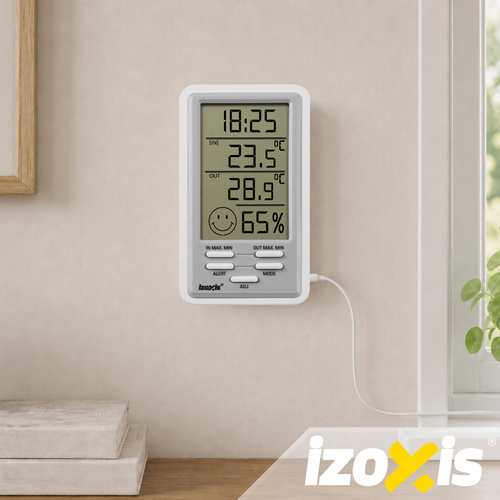 Trådlös Väderstation – Digital Termometer & Hygrometer med LCD-Display, Klocka & Alarm
