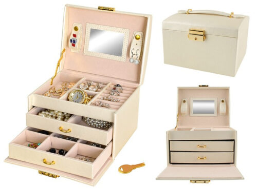 eng_pl_Jewelry-box-case-beige-12970_13.jpg Smyckeskrin Beige – Låsbart Smyckesetui med Spegel & 20 Förvaringsfack