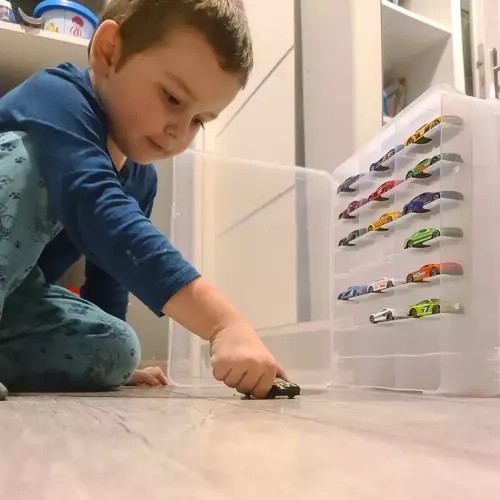 Bilförvaringsväska 46 Fack – Förvaringsväska för Leksaksbilar med Bärhandtag