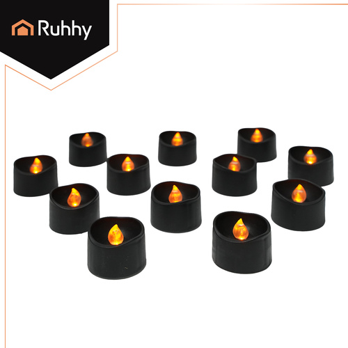 LED-Värmeljus 12-pack 3,6 cm – Fladdrande Batteriljus med Varmvitt Sken