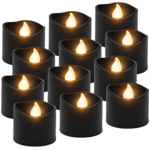 LED-Värmeljus 12-pack 3,6 cm – Fladdrande Batteriljus med Varmvitt Sken