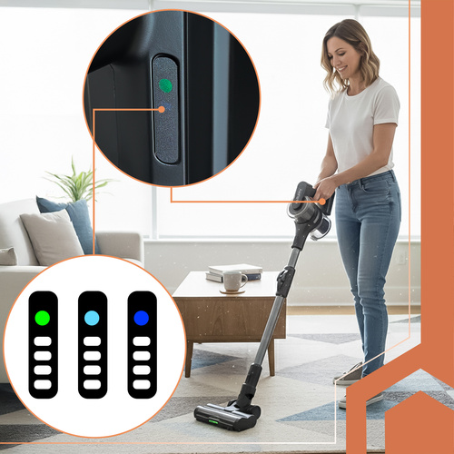 Sladdlös Skaftdammsugare 400 W – HEPA-Filter, LED-Munstycke & Upp till 52 Min Drifttid