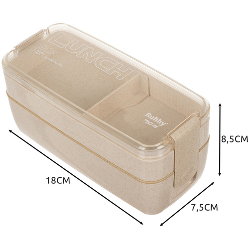 Matlåda 750 ml – Lunchlåda med 2 Fack, Bestick & Avdelare