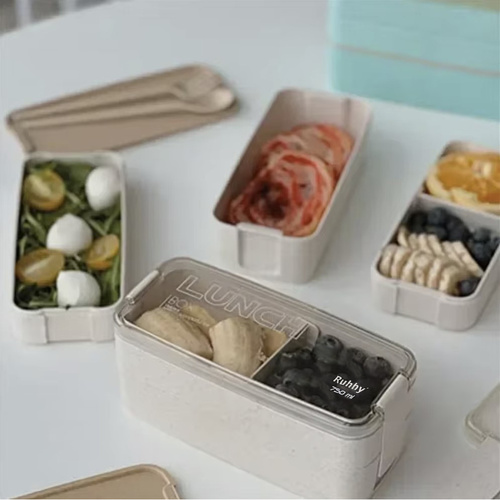 Matlåda 750 ml – Lunchlåda med 2 Fack, Bestick & Avdelare