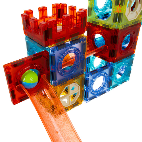 Magnetiska Byggklossar Kulbana 110 Delar – Magnetbana med LED & Kulor