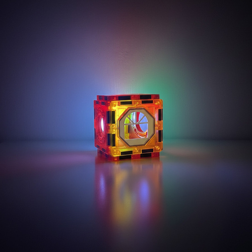 Magnetiska Byggklossar Kulbana 110 Delar – Magnetbana med LED & Kulor