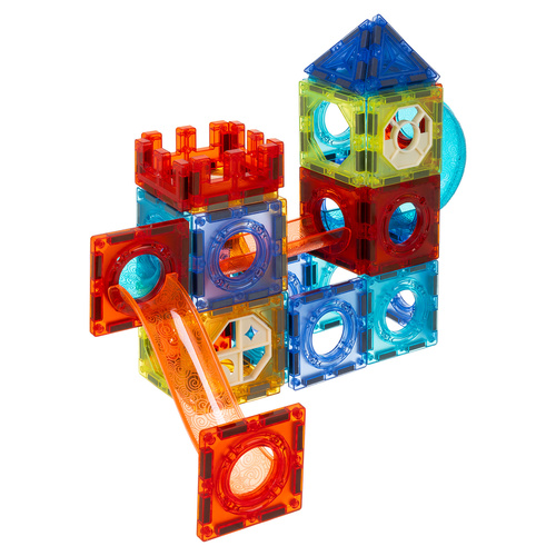 Magnetiska Byggklossar Kulbana 110 Delar – Magnetbana med LED & Kulor