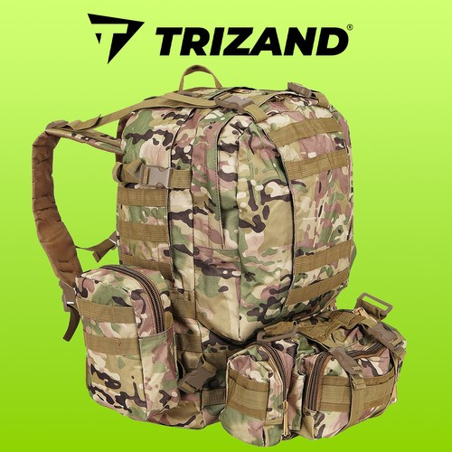 Militär Ryggsäck 45 L – Taktisk Vandringsryggsäck med MOLLE-System & Avtagbara Fickor