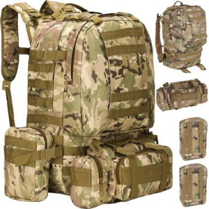 Militär Ryggsäck 45 L – Taktisk Vandringsryggsäck med MOLLE-System & Avtagbara Fickor