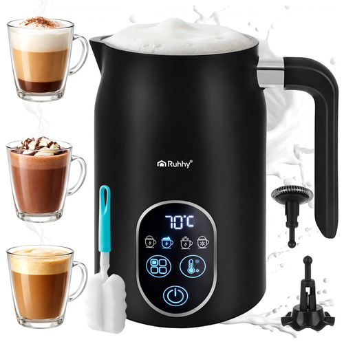 Elektrisk Mjölkskummare 500 W – Med LED-Display, 4 Temperaturer & 2 Vispar