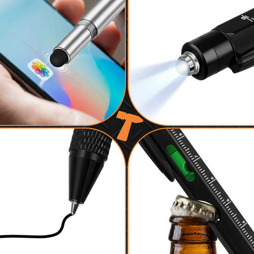 Multifunktionspenna 9-i-1 – Penna med LED, Skruvmejsel & Smarta Verktygsfunktioner