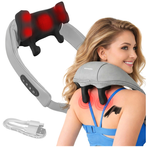 Nackmassageapparat med Värme – Trådlös Shiatsu Massage för Nacke & Axlar