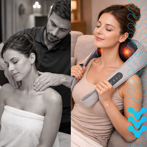 Nackmassageapparat med Värme – Trådlös Shiatsu Massage för Nacke & Axlar