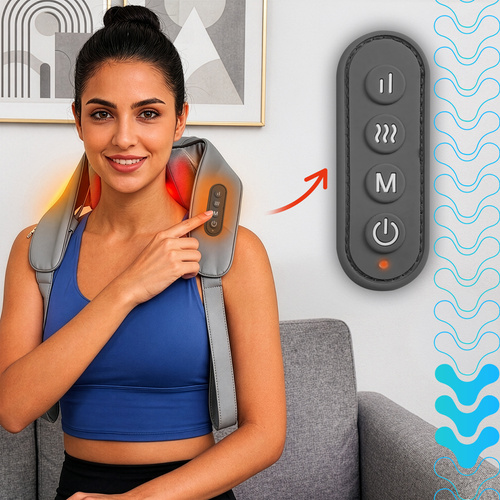 Nackmassageapparat med Värme – Trådlös Shiatsu Massage för Nacke & Axlar
