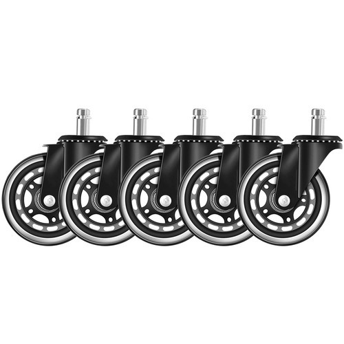 Kontorsstolshjul 5-pack 75 mm – Tysta Gummihjul med Kullager