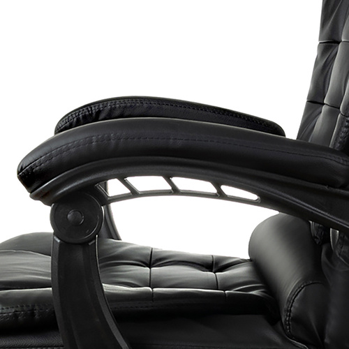 Kontorsstol med Fotstöd – Ergonomisk Skrivbordsstol i Konstläder med Lutningsfunktion