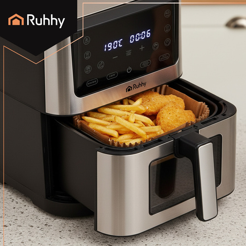 Airfryer Bakplåtspapper 100-pack – Pappersinsatser för Varmluftsfritös 20 x 20 cm