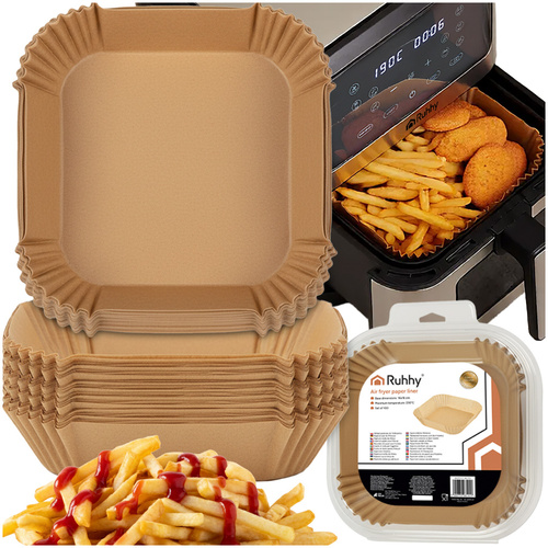 Airfryer Bakplåtspapper 100-pack – Pappersinsatser för Varmluftsfritös 20 x 20 cm