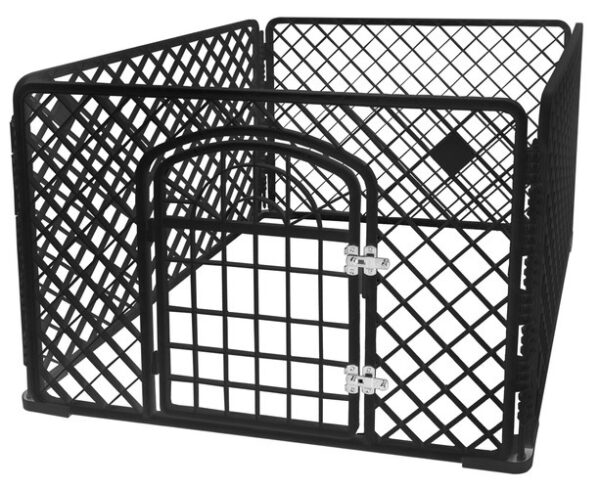 Husdjurshage 90 x 90 x 60 cm – Hundhage i Metall med Grind, 4 Paneler