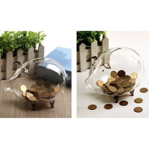 Spargris i Glas – Transparent Sparbössa med Klassisk Design
