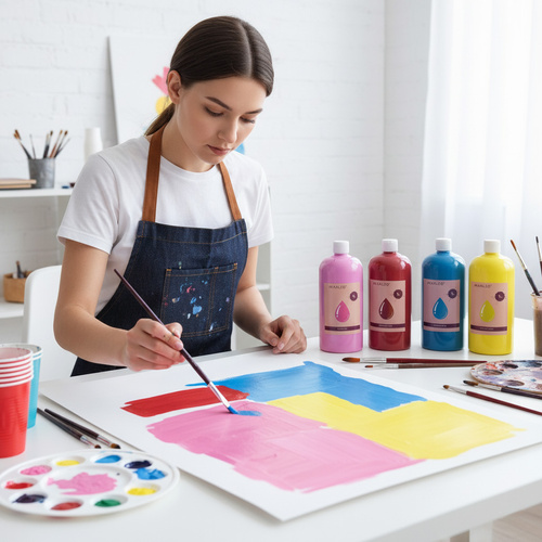 Affischfärger 12-pack 1 L – Vattenbaserade Färger för Kreativt Skapande