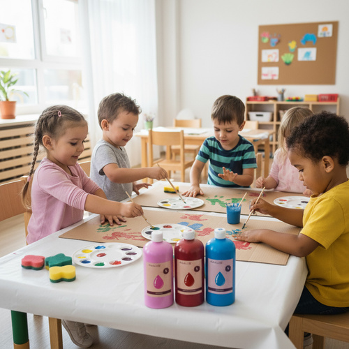 Affischfärger 12-pack 1 L – Vattenbaserade Färger för Kreativt Skapande