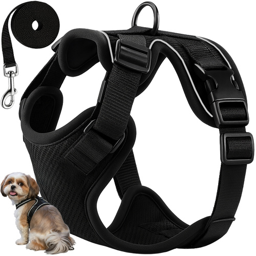 Tryckfri Hundsele Storlek M – Reflekterande Sele med Koppel 150 cm