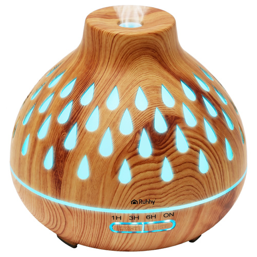 Aromadiffusor 400 ml – Luftfuktare med Ultraljud, LED-Ljus & Timer