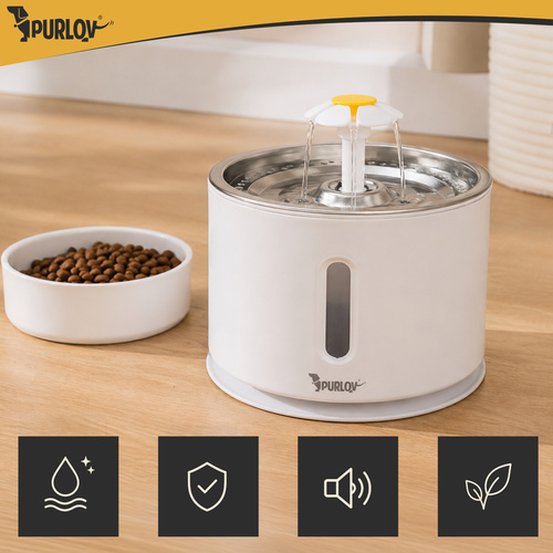 Vattenfontän 2,4 L för Hund & Katt – Automatisk Vattenfontän med LED & Filter