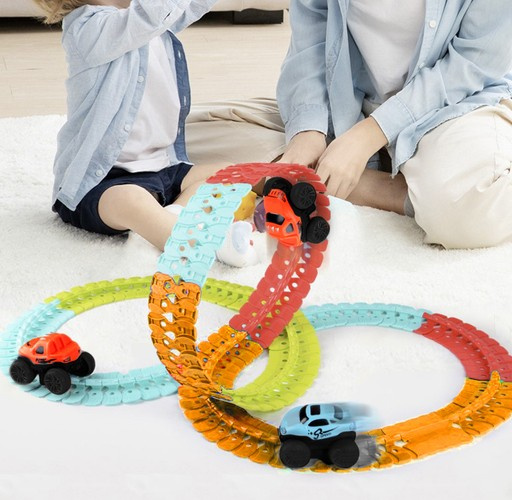 Racerbana 196 Delar – Flexibel Bilbana med LED-bil