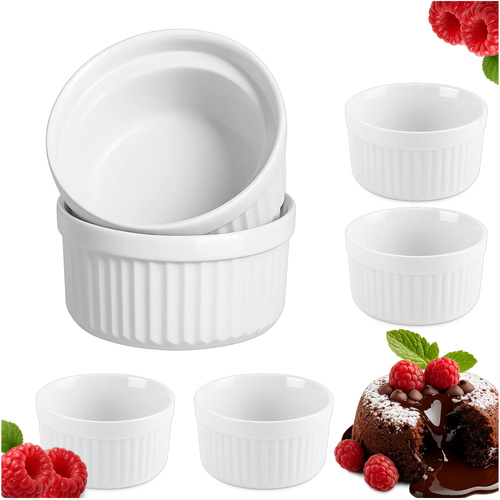 Ramekinformar 6-pack 200 ml – Ugnsfasta Portionsformar i Keramik