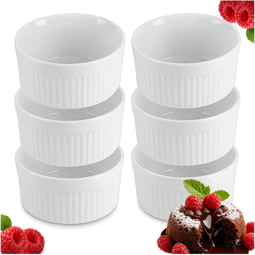 Ramekinformar 6-pack 200 ml – Ugnsfasta Portionsformar i Keramik
