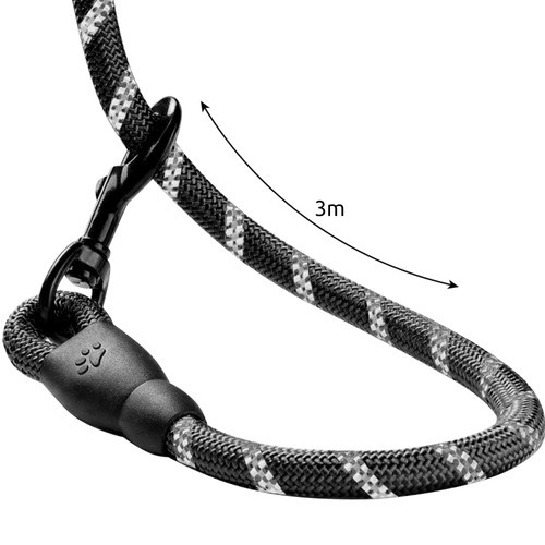 Reflekterande Hundkoppel 3 m – Träningskoppel med Mjukt Handtag & Bajspåsar