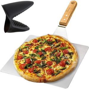 Pizzaspade i Rostfritt Stål – Pizzaspade med Trähandtag & Silikonhandtag