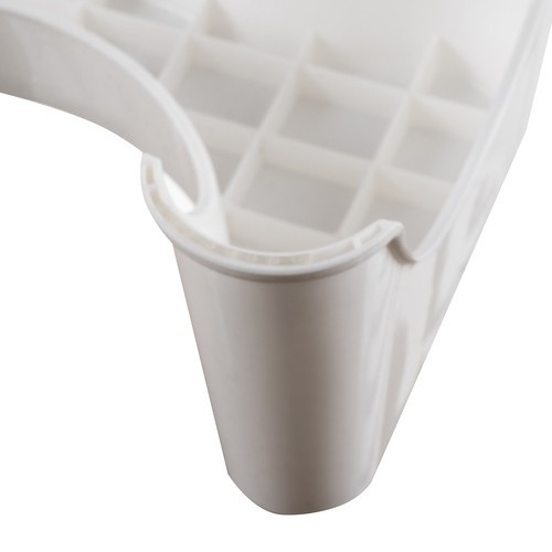 Toalettpall Vit Plast - Ergonomisk Fotpall med Halkskydd 42 x 17 x 26 cm